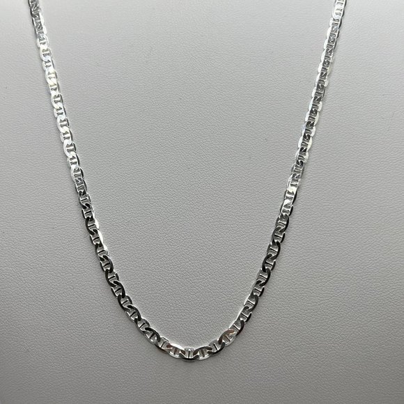 Gold/Silver 22" Italian Gucci Mariner Chain - 925 Italy - Ladies/Mens/Unisex - Picture 8 of 11